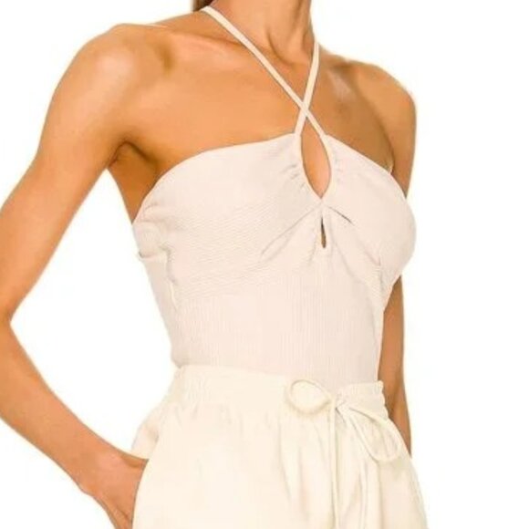 NEW A.L.C. Ana Halter Top Tank Cami in Macadamia Cream Off White  ALC - Picture 1 of 7